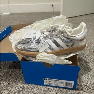 Adidas Samba Metallic Silver Sneakers